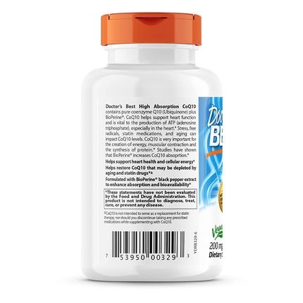 Doctor'S Best High Absorption Coq10 200Mg 180 Veggie Caps - Image 3