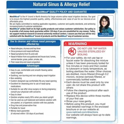 Neilmed Original Sinus Rinse Kit With 60 Premixed Sachets - Image 3