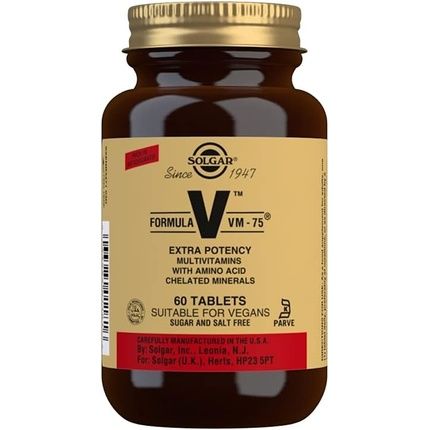 Solgar Formula Vm-75 Tablets 60 Tablets - 28 Active Ingredients And 13 Essential Nutrients - Vegan And Gluten Free