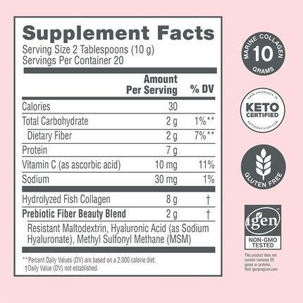 Neocell Marine Collagen With Beauty Blend For Skin Hydration Healthy Hair Nails And Joint Support Keto Certified Gluten Free Unflavored Powder 7 Ounces 20 Servings - Image 3
