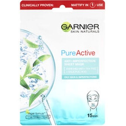 Garnier Skin Naturals Pure Active Moisturizing Textile Mask Against Imperfections Enriched With Tea Tree And Salicylic Acid