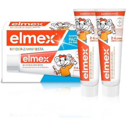 Elmex Children'S Toothpaste 2-6 Years 50Ml X 2 - Effective Cavity Protection With Aminfluoride For Triple Protection Mechanism