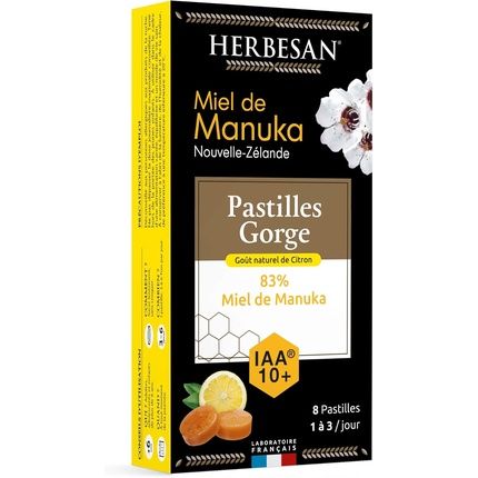 Herbesan Manuka Honey Lozenges Honey Lemon Iaa 10+ - Pack Of 8
