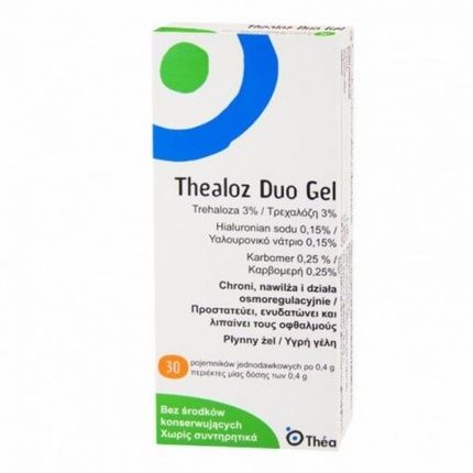 Thealoz Thealoz Duo Gel - Eye Drops With Hyaluronic Acid For Dry Eyes, 30 X 0.4Ml