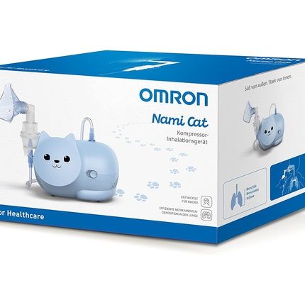 Omron Nami Cat Child-Friendly Compressor Nebulizer For Treating Coughs, Colds, Bronchitis, Asthma And More Light Blue - Image 3