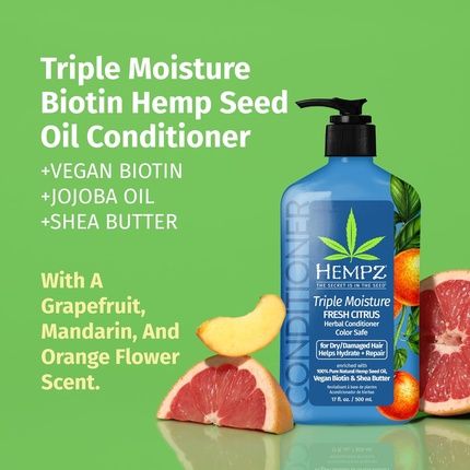 Hempz Biotin Conditioner Triple Moisture Fresh Citrus Peach & Grapefruit