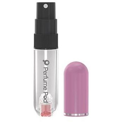 Travalo Pod Pure Perfume Atomizer Genie-S Refillable System Travel Tsa Approved Reusable And Airtight Easy-Fill Mini Pump Sprayer Lightweight Clear Body Fun Colorful Lid Perfect Pink 0.17Oz