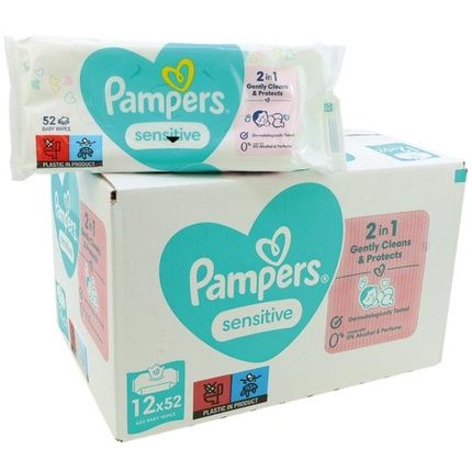 Pampers Sensitive Wet Wipes Giga Pack 12X52