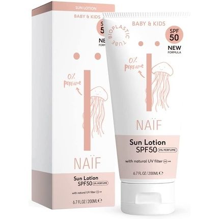 Naif Natural Fragrance-Free Sunscreen Lotion For Babies & Children Spf50 200Ml
