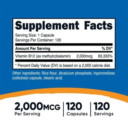 Nutricost Vitamin B12 2000 Mcg 120 Capsules
