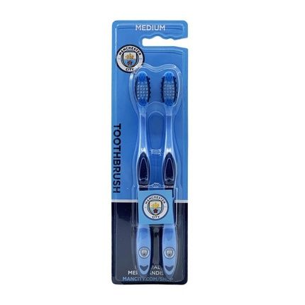 Manchester City F.C. Adults Medium Toothbrush Dental Teeth Oral Care - Pack Of 6