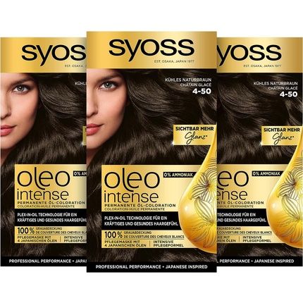 Syoss Oleo Intense Permanent Oil Coloration 4-50 Cool Natural Brown 115Ml