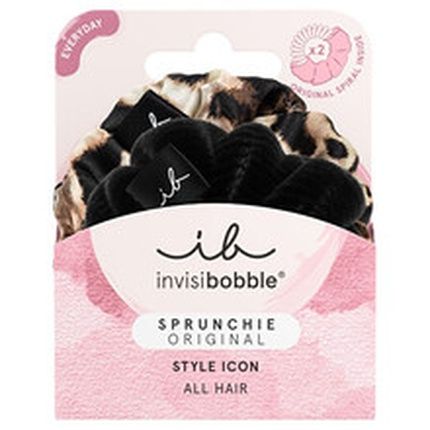 Invisibobble Black & Leo Scrunchie The Iconic Beauties Hair Bobbles Strong Hold For Girls & Women Velvet Black Leopard Print Designed In The Heart Of Munich Black/Leo 2023