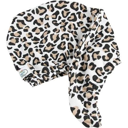 The Vintage Cosmetic Company Leopard Print Hair Turban Lightweight Absorbent Microfiber Hair Towel