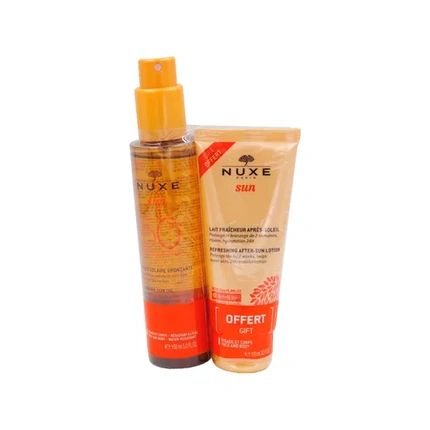 Nuxe Sun Tanning Oil For Face And Body Spf 50 150 Ml Nuxe Sun Refreshing Aftersun Milk For Face And Body 100 Ml Sun Care Set