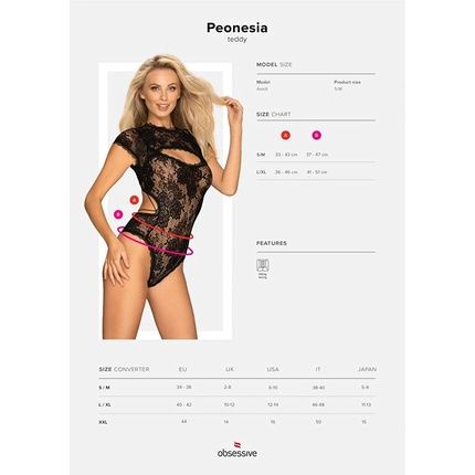Obsessive Peonesia Women'S Underwear L-Xl Black - Image 3