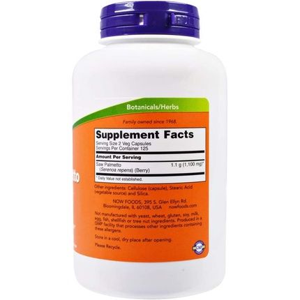 Now Foods Saw Palmetto 550Mg 100 Vcaps