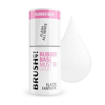 Brushup Rubber Base Must Be Uv Led Hybrid Nail Base Elastic Fantastic Flash All White 5G