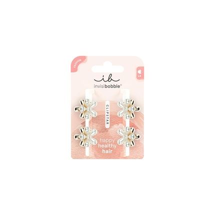 Invisibobble Clipstar S Pearly Flower Small Hair Clips - Pack Of 4