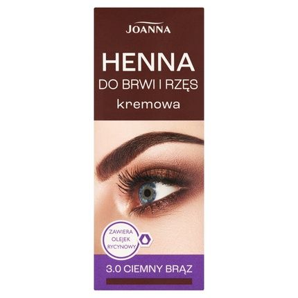 Joanna Cream Henna For Eyebrows And Eyelashes 3.0 Dark Brown 15Ml