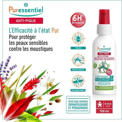 Puressentiel Anti-Sting Repellent Spray For Sensitive Skin 100Ml - Image 3