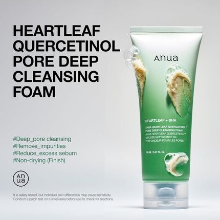 Anua Heartleaf Quercetinol Pore Deep Cleansing Foam 150Ml 5.07 Fl.Oz