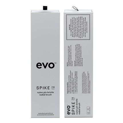 Evo Spike Nylon Pin Bristle Radial Brush 28Mm - Styling Brush With Boar Bristles For Quick And Easy Blow Drying - Certified Wood Hairbrush For Women And Men