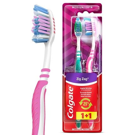 Colgate Zigzag Interdental Cleaning 2 Medium Toothbrush Interdental Cleaning 1+1