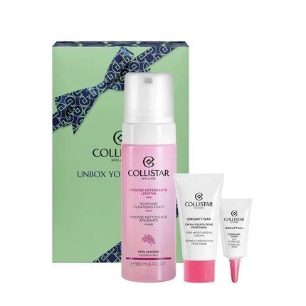 Collistar Women'S Gift Set Cleansing Mousse Hydrating Cream Face Eye Gel