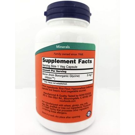 Now Foods Boron 3Mg 250 Capsules