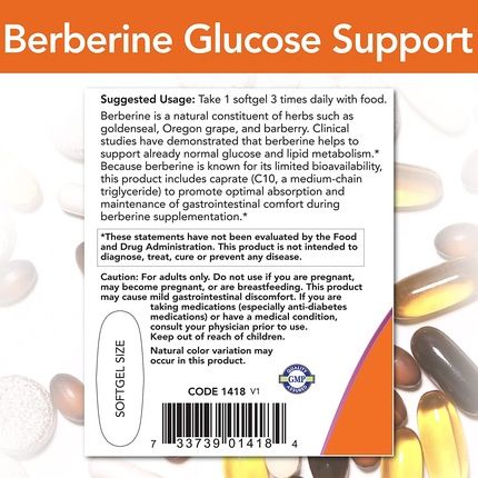 Now Berberine Glucose Support With Mct Oil 90 Softgels - Image 3