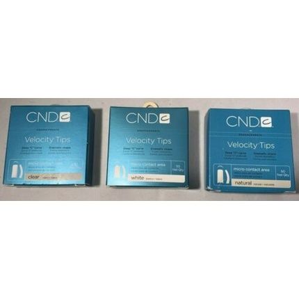 Cnd Nail Velocity Tips White 50 Count Deep C Curve