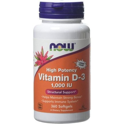 Now Foods Vitamin D3 1000Iu Standard Capsules 360 Count