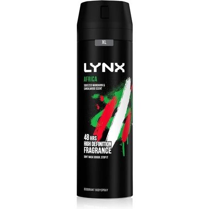 Lynx Africa Men'S Fragrance Aluminium Free Body Spray Deodorant 200Ml - 2 Month Supply
