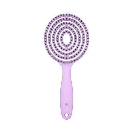 T4B Ilu Lollipop Candy Purple Professional Round Detangling Light Weight Hairbrush For Wet And Dry Hair Designed For Professional Hairdressers Colourful Brush