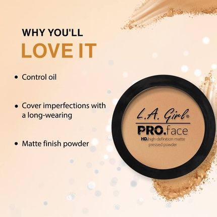 La Girl Pro Face High Definition Matte Powder 09 Medium Beige