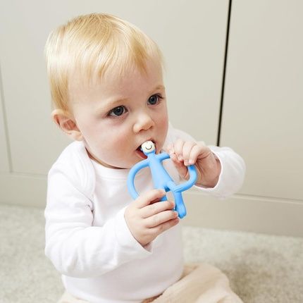 Matchstick Monkey Original Teether & Gel Applicator Silicone Bpa Free 3 Months+ 10.5Cm Light Blue Monkey - Image 3