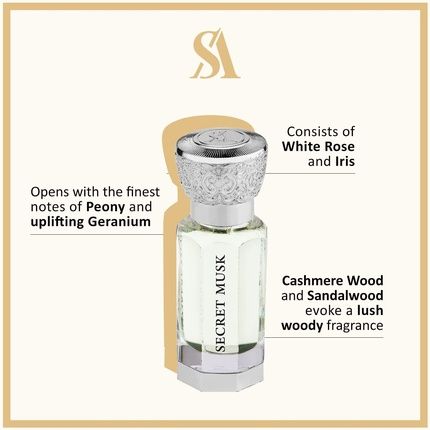 Swiss Arabian Secret Musk For Unisex 0.4Oz Parfum Oil Rollerball Mini