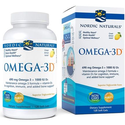 Nordic Naturals Omega-3D Lemon 1000Mg 120 Soft Gels
