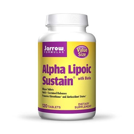 Jarrow Formulas Alpha Lipoic Sustain Supports Cardiovascular Health 300Mg 120 Sustain Tabs