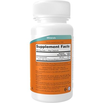Now Supplements Iron 36Mg Double Strength Non-Constipating Essential