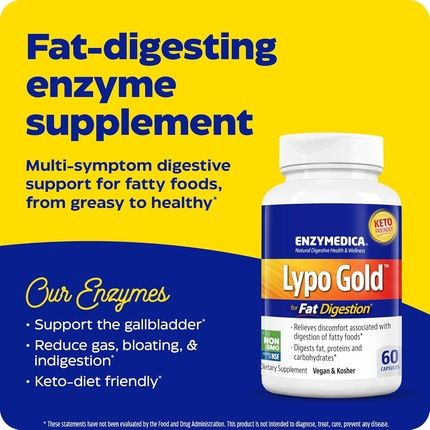 Enzymedica Lypo Gold Digestive Enzymes For Fat Digestion - Image 3