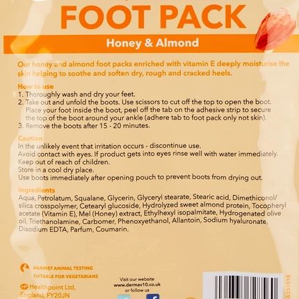 Derma V10 Deep Moisturizing Foot Pack Honey & Almond - Image 3