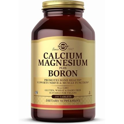 Solgar Calcium Magnesium Plus Boron Tablets for Bones Teeth Muscle and Immune Support 250 Tablets 260g