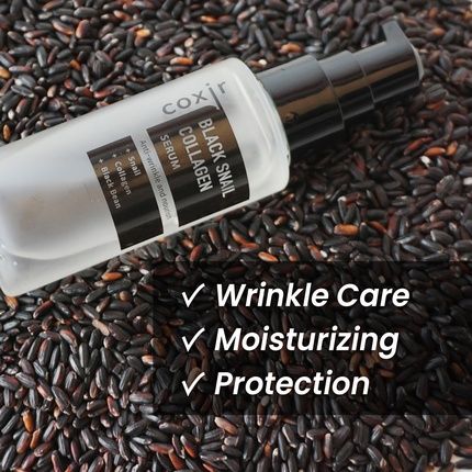 Coxir Black Snail Collagen Serum 50Ml 1.69 Fl.Oz - Black Beans, Collagen, Snail Mucin - Firms, Lifts, And Nourishes Skin - Image 3