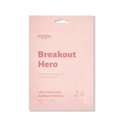 Eggo Breakout Hero Hydrocolloid Pimple Patch 24 Pieces Pimple Cleaning Stickers For Mature Pimples Acne Patches That Reduce Redness And Inflammation Skin Treatment - Pack Of 24