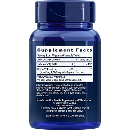 Life Extension Florassist Prebiotic Chewable Natural Strawberry Flavor 60 Tablets