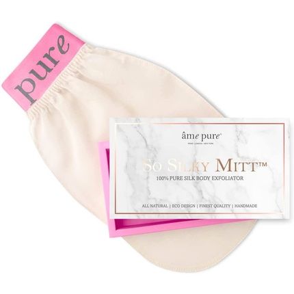Ame Pure(R) So Silky Mitt(Tm) | 100% Pure Silk Exfoliating Glove & Mitt, Body Scrub