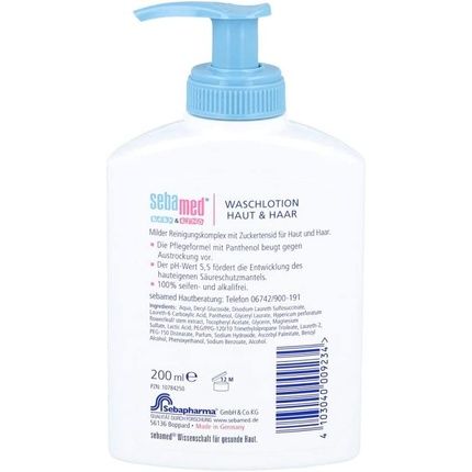 Sebamed Baby & Kids Wash Lotion For Skin And Hair 200Ml - Image 3