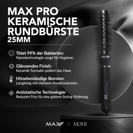 Max Pro Ceramic Round Brush Hair Dryer 25Mm - Image 3